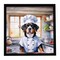 Edge Collections - 8" x 8" - Multicolor - Kitchen Wall Art Framed Metal The Chef - 1 Piece